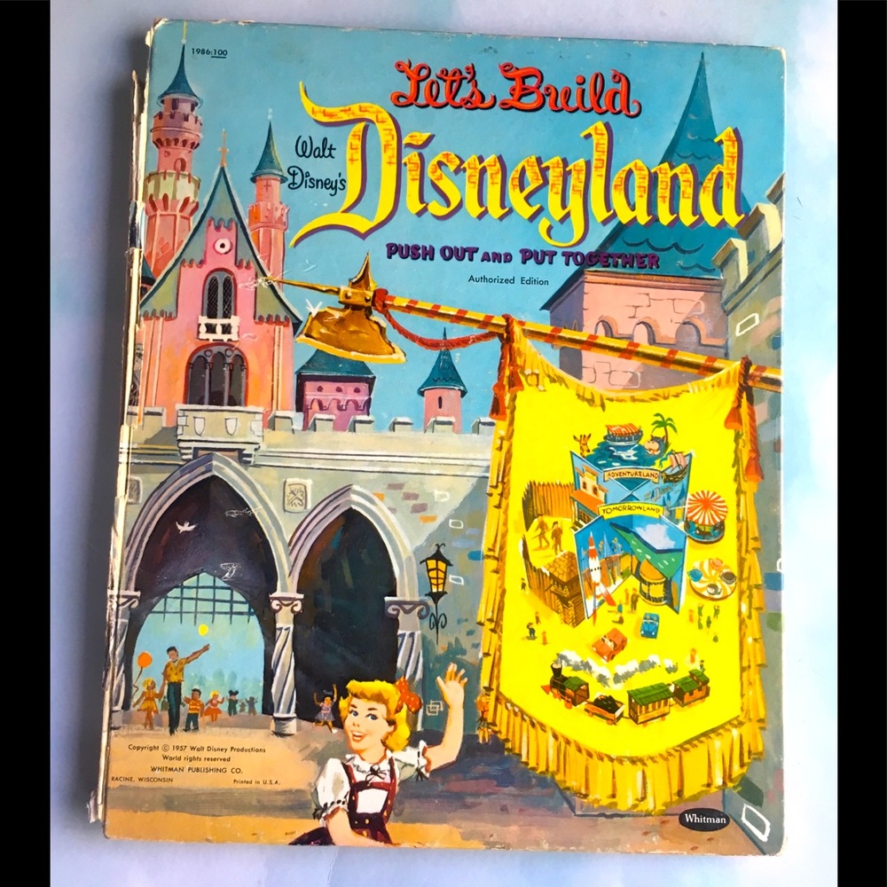 WALT DISNEY’S VTG 50s LET’S BUILD DISNEYLAND BOOK